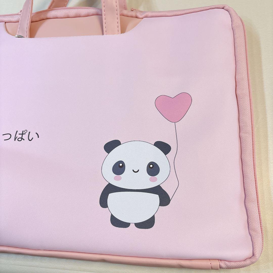 ピンク パンダ バック ノート パソコン タブレット　ケース 可愛い ハート