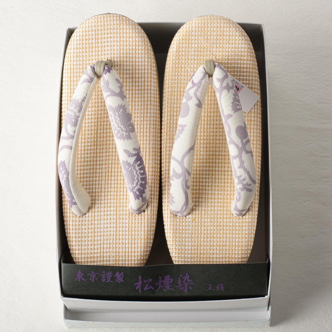 正絹松煙染生地鼻緒 草履 夏・単衣用 F寸 No.3708 小判型 カジュアル