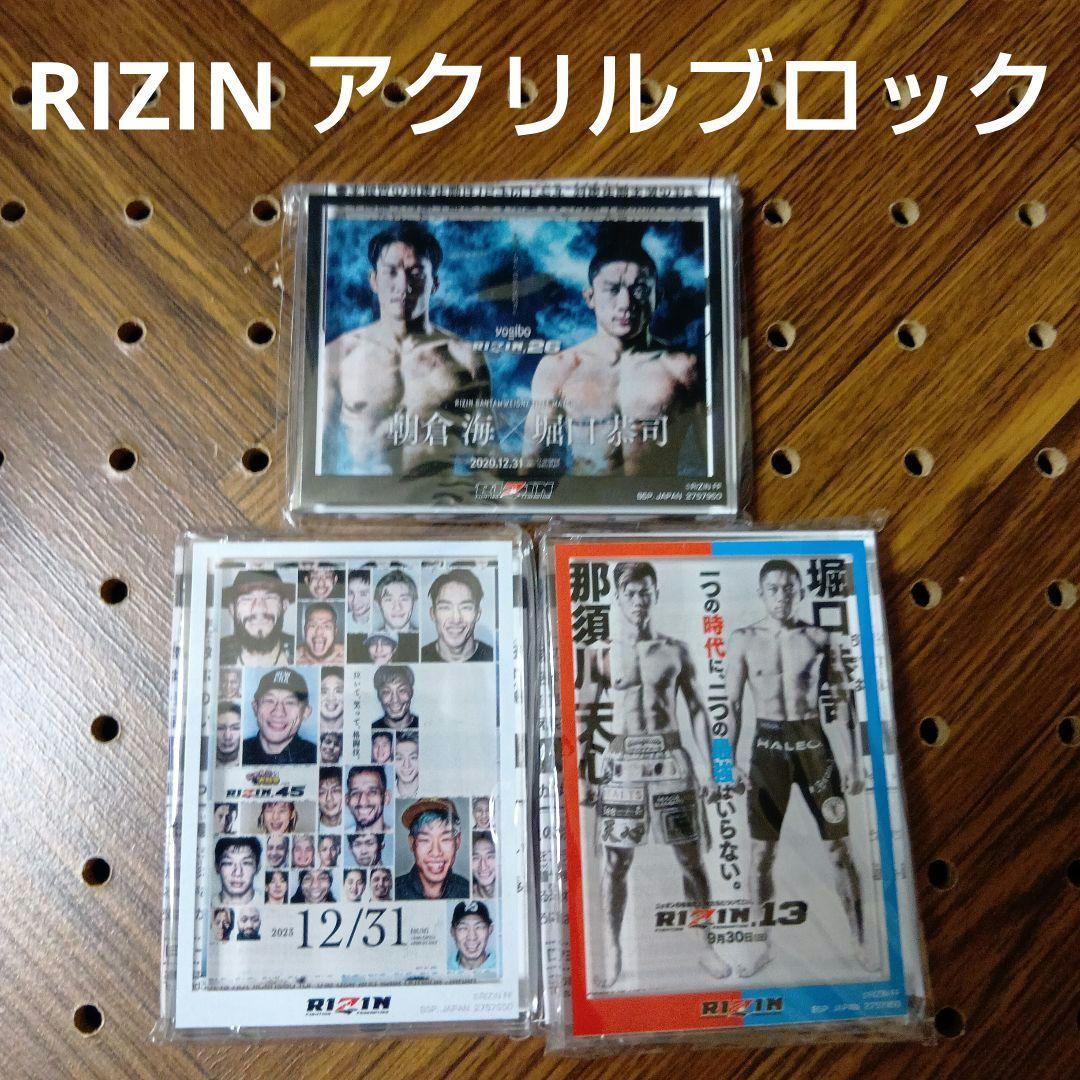 RIZIN アクリルブロック 3種セット 匿名配送 那須川 堀口 朝倉