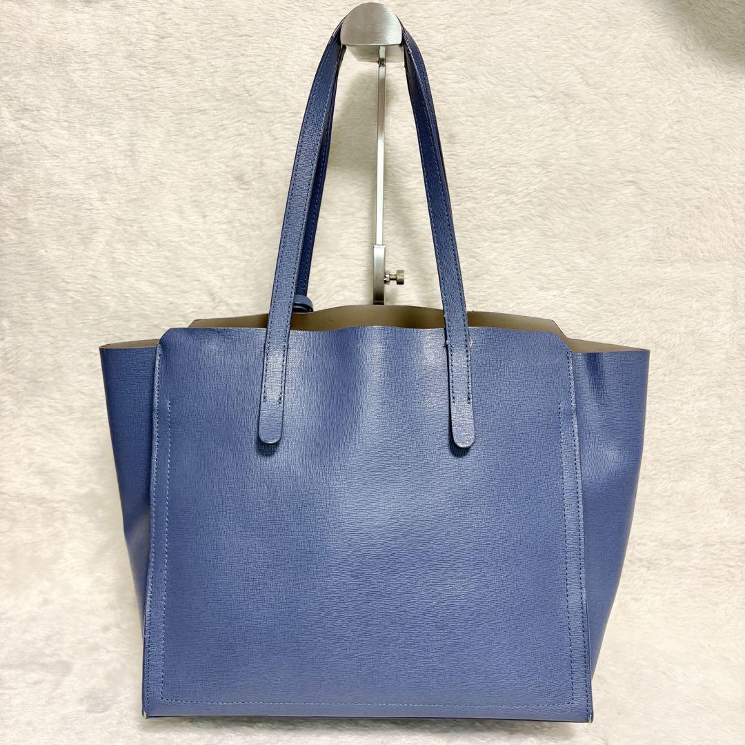 FURLA フルラ ミニトートバック ブルー レザー Sally サリー