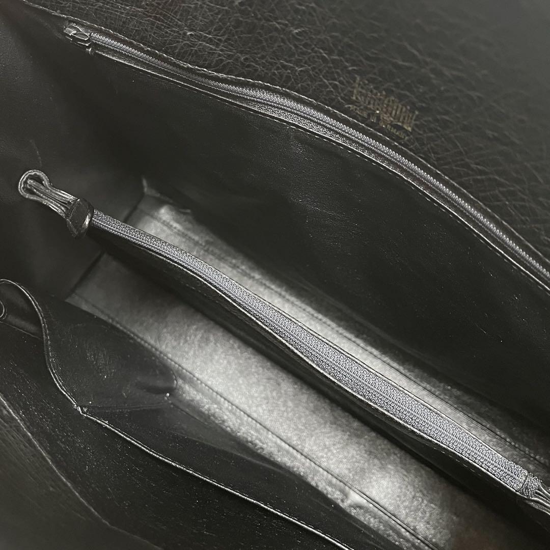 Konigin ドイツ製 オーストリッチ ハンドバッグ ビジネス 黒 クーニギン