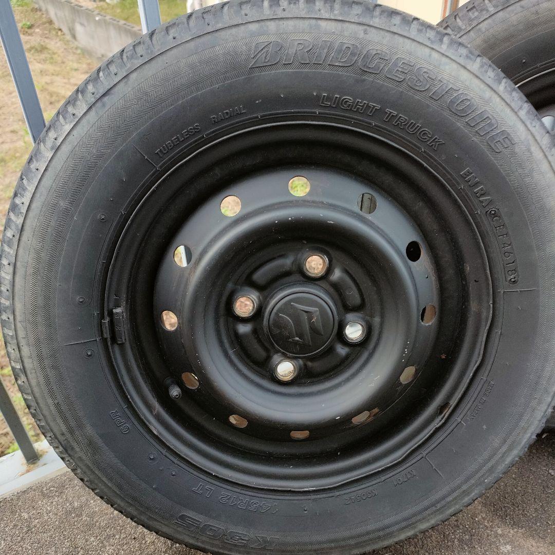 ②軽バン軽トラ　タイヤホイール4本セット　145/R12 LT 6PR エブリィ