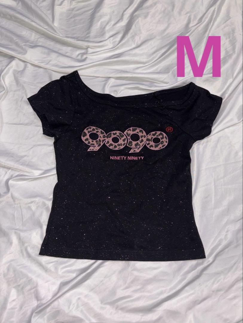 トップス 9090girl OG Logo Off Shoulder Glitter M