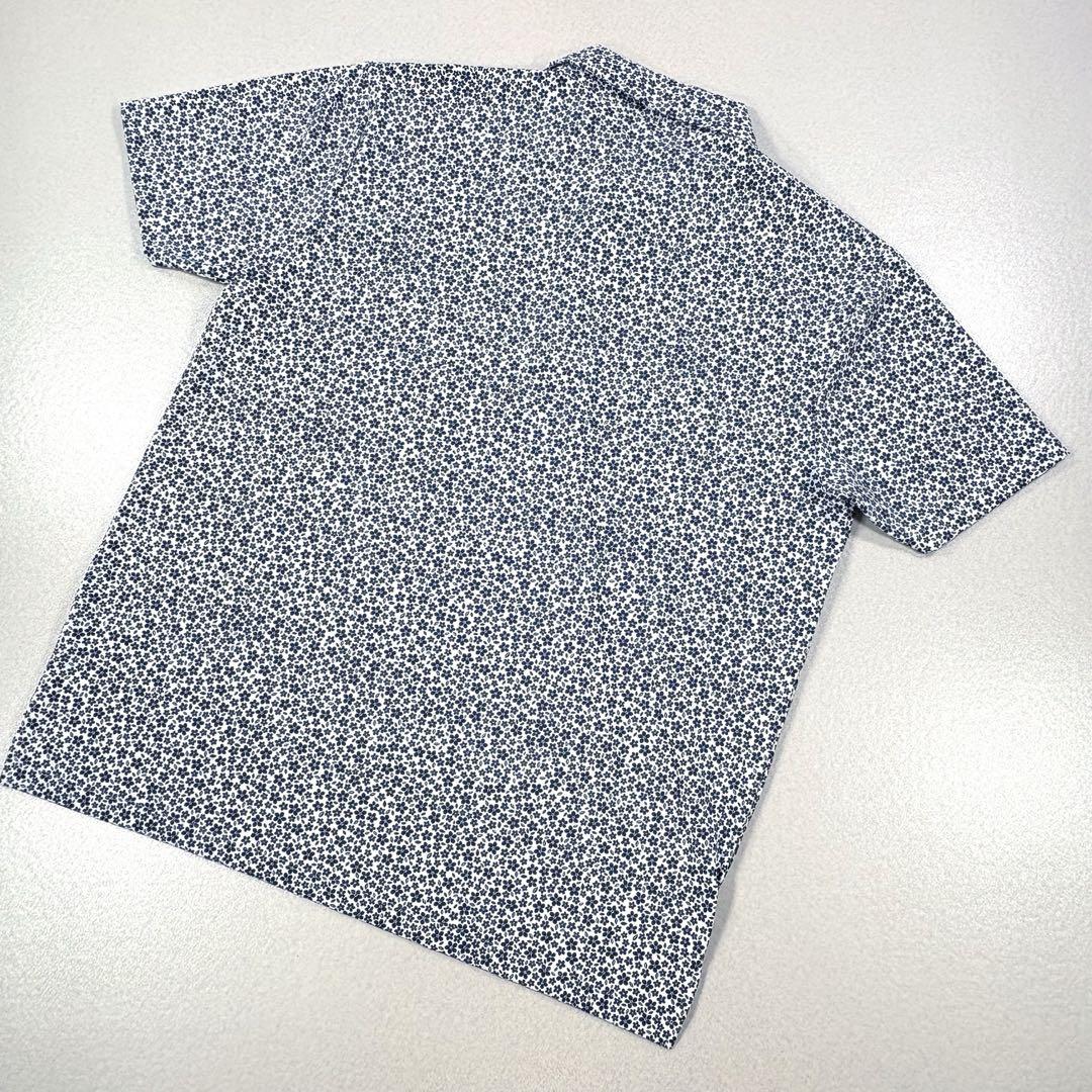 【年中無休】 新品【ツアーステージ】ポロシャツ 4L 花柄 総柄 ネイビー メンズウェア