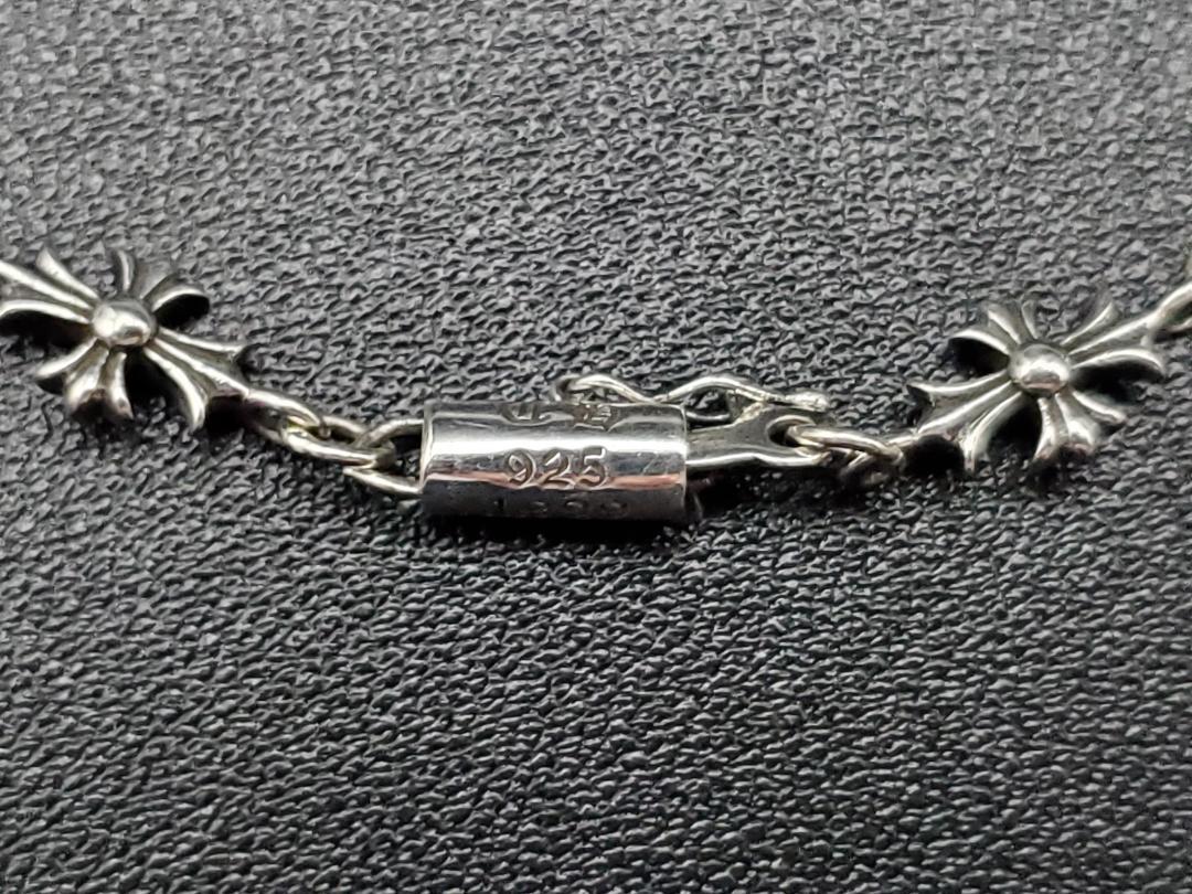 シルバー925 タイニークロスチェーンブレスレット 新品