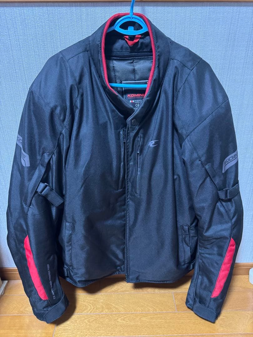 KOMINEコミネ バイクジャケット ブラック/レッド防寒