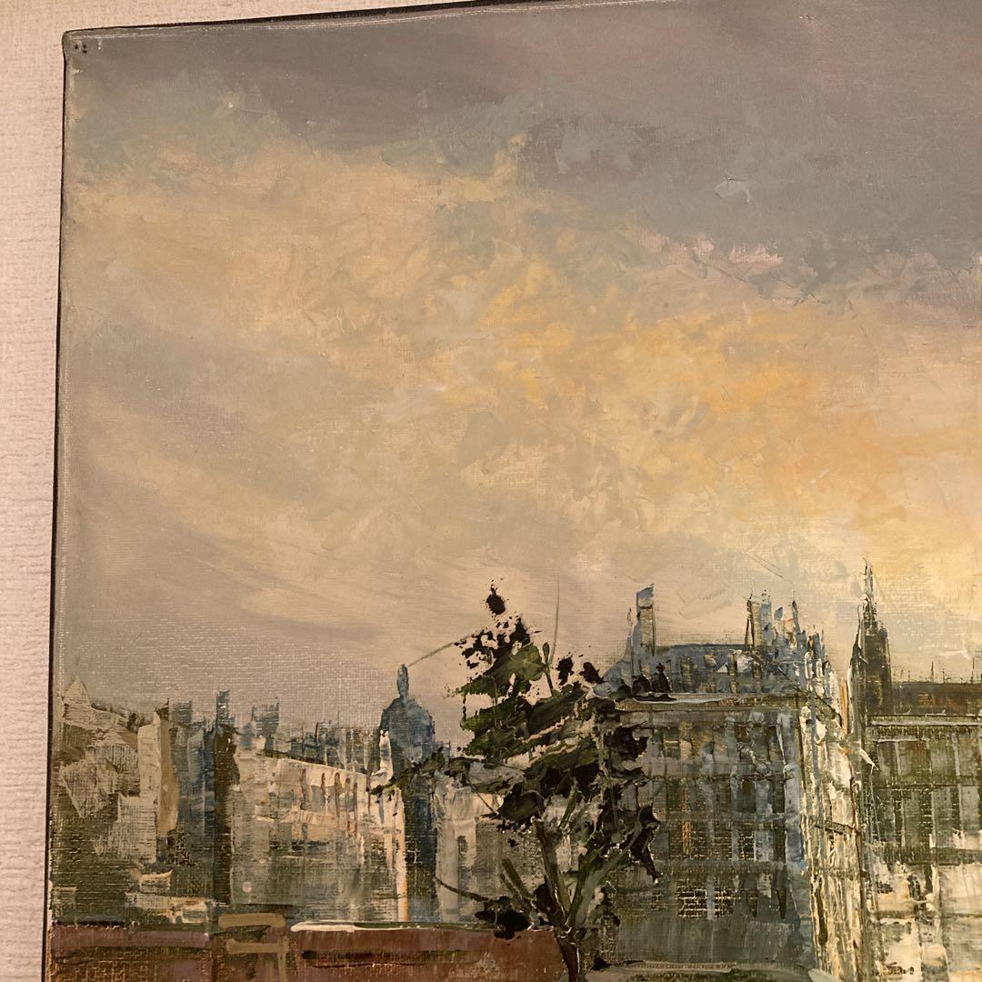 『ノートルダム寺院』油彩画 油彩画 風景画 南壽敏夫 南寿敏夫 額装 油絵 絵画 美術品 ノート