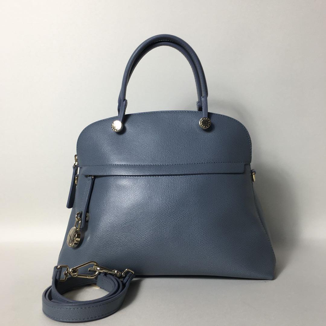 2506-54｜美品｜フルラ パイパー 2WAY バッグ ライトブルー