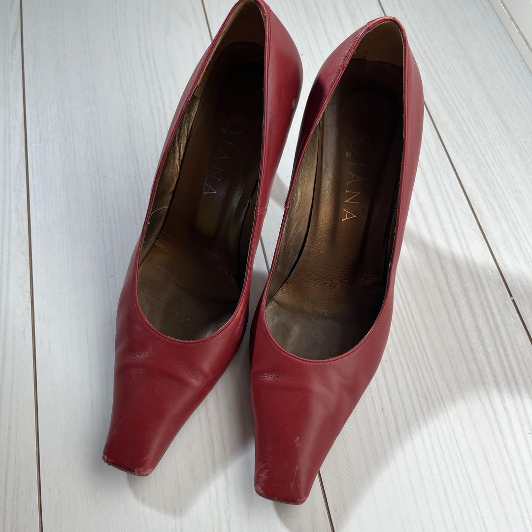 DIANA レッド ポインテッドトゥ ハイヒール 23.5cm - メルカリ