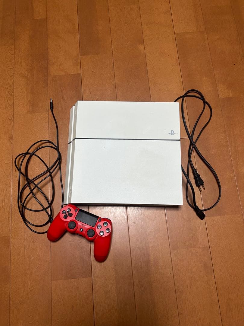 PlayStation 4 ホワイト 本体 赤コントローラー