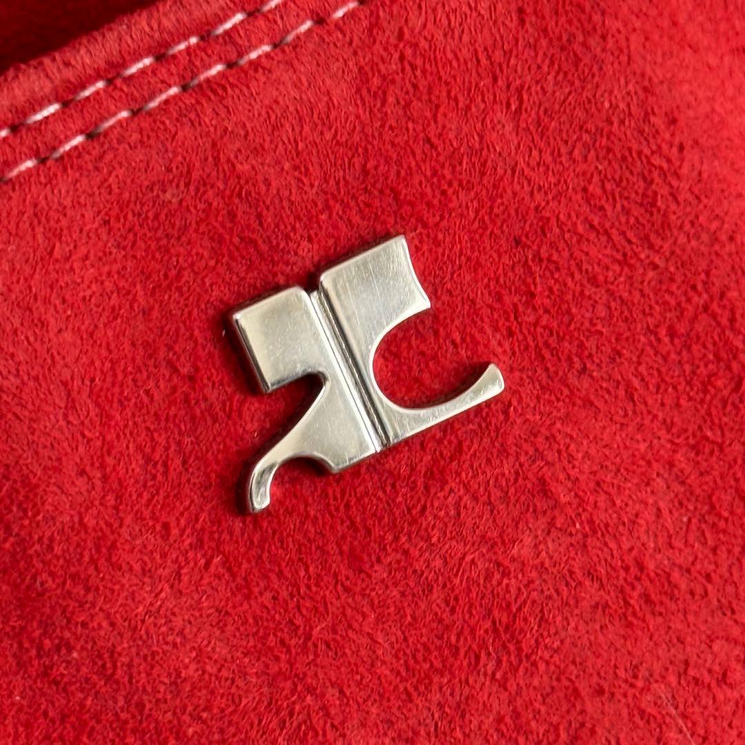 希少/美品 クレージュ ハンドバッグ スエード　赤　ヴィンテージ