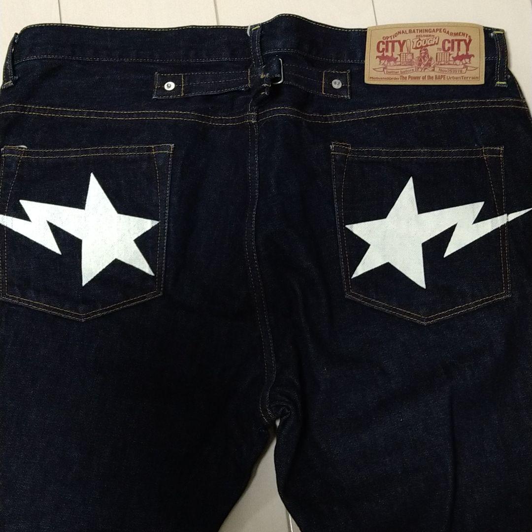 APE デニム ジーンズ Lサイズ 3DoLV-m35817823377 エイプ BAPESTAR 安いセール