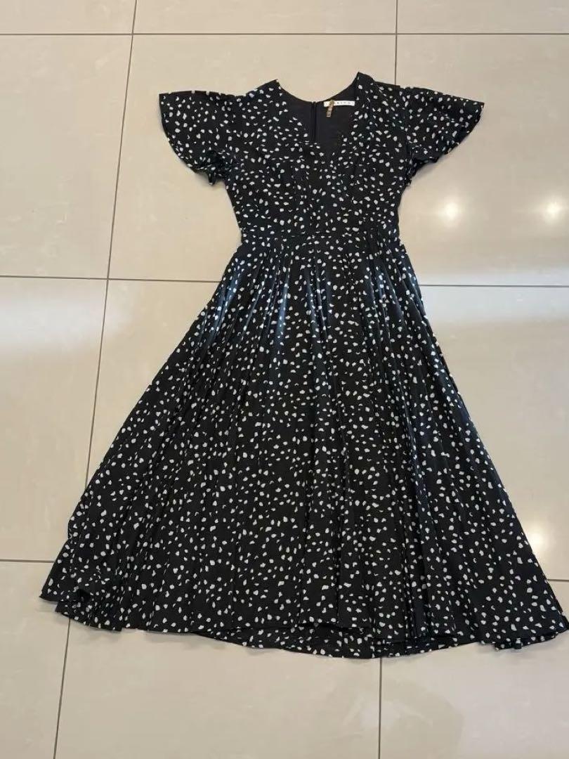 MARIHA マドモアゼルのドレス　黒と白のドット柄ワンピース