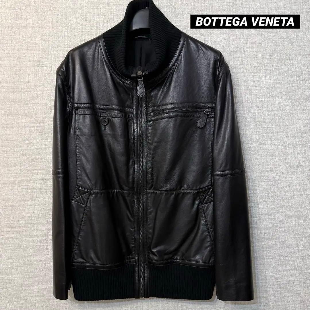 BOTTEGA VENETA ブラックレザーブルゾン