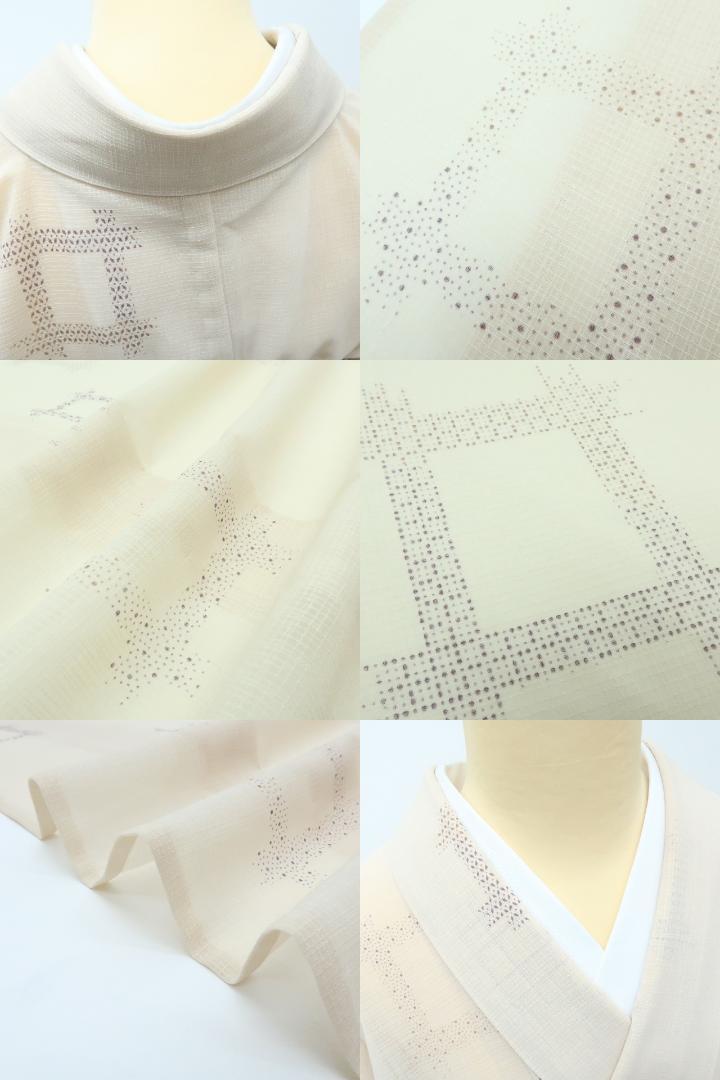Y3002◇洗える夏着物 紅梅 誂えポリ 手縫い仕立て 小紋 高級浴衣