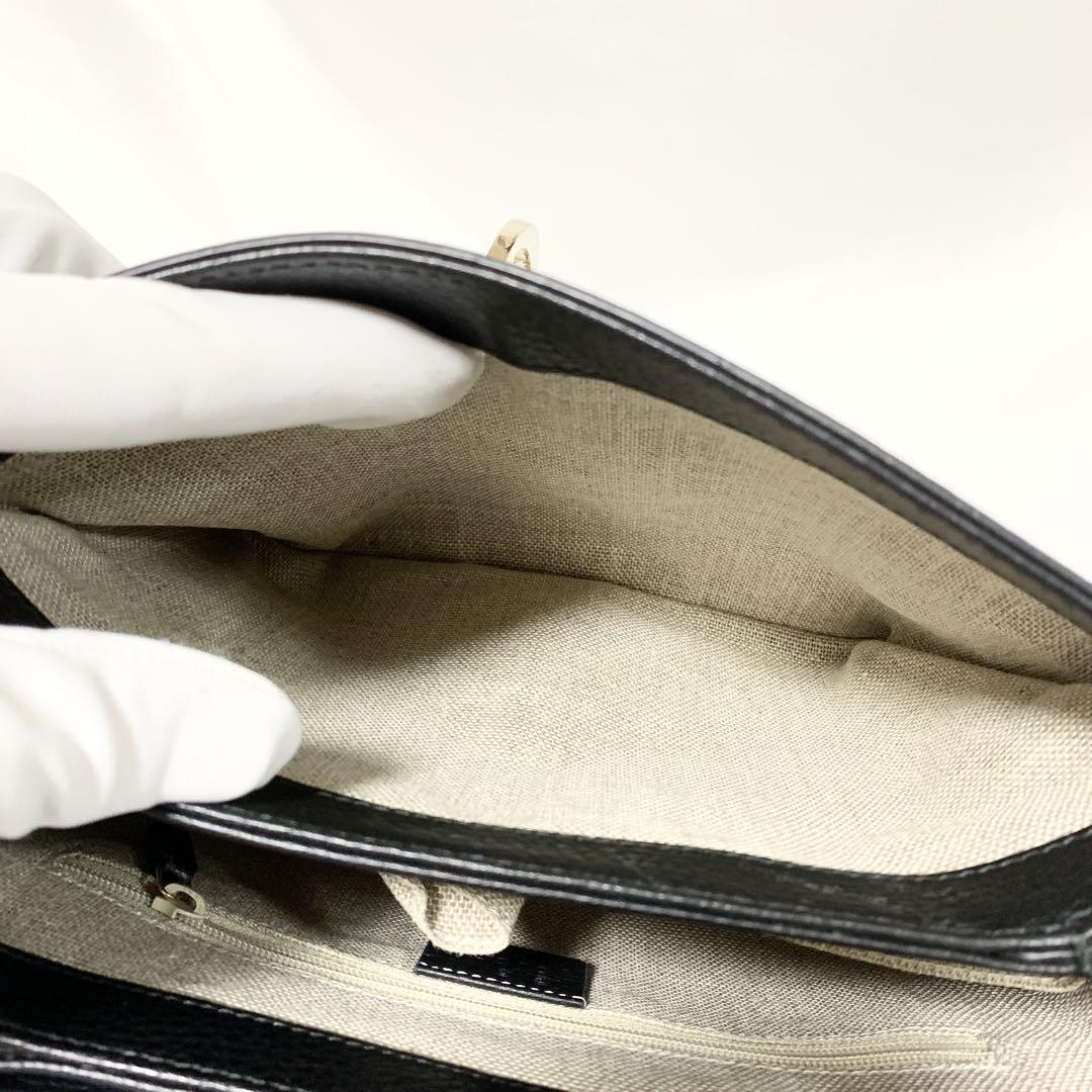 GUCCI グッチ チェーンショルダーバッグ インターロッキング レザー