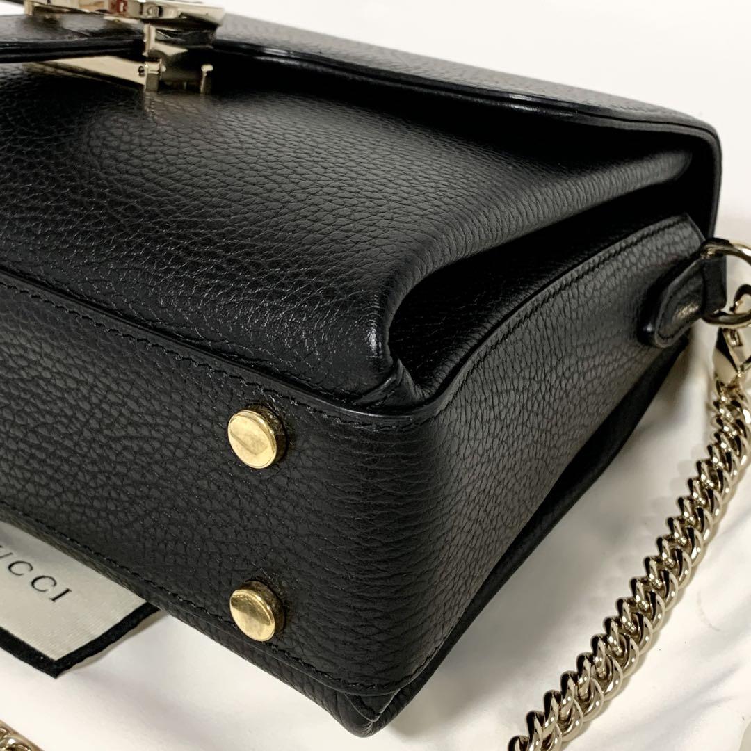 GUCCI グッチ チェーンショルダーバッグ インターロッキング レザー