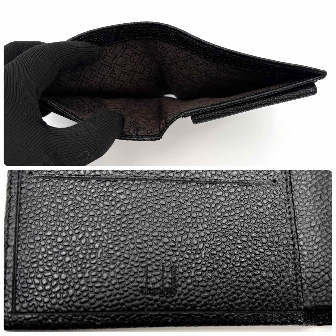 新品未使用 dunhill ダンヒル 二つ折り財布 ブラック レザー