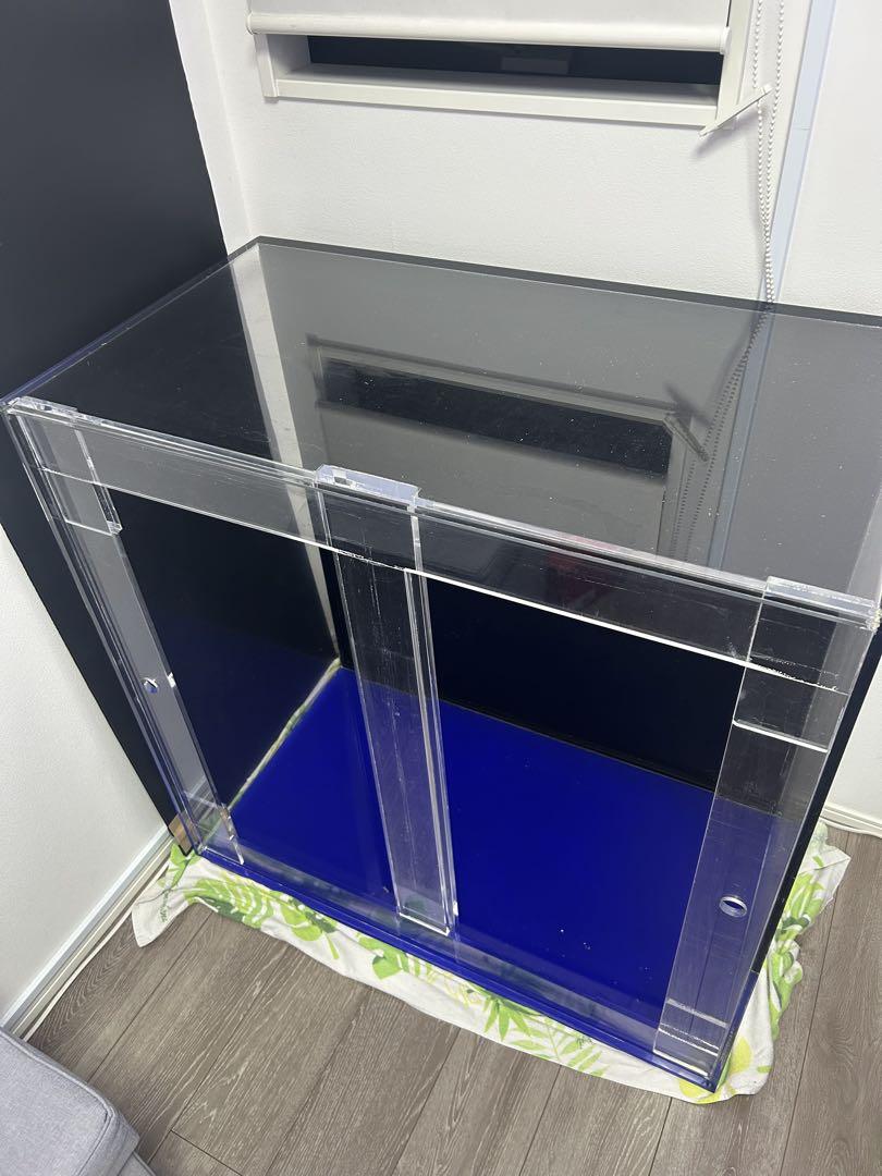 おが90×90×50 アクリル水槽底面黒 10/8 専用蓋　引き取り可