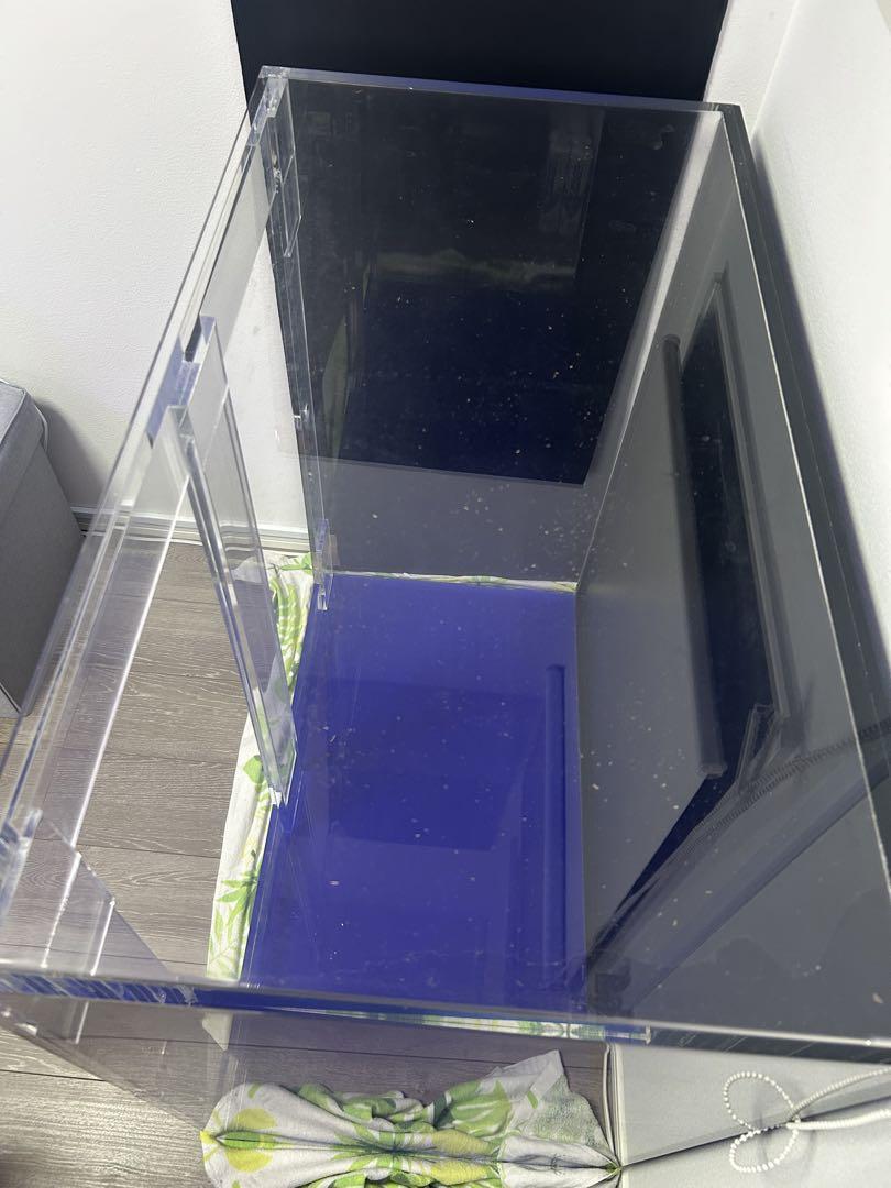 おが90×90×50 アクリル水槽底面黒 10/8 専用蓋　引き取り可