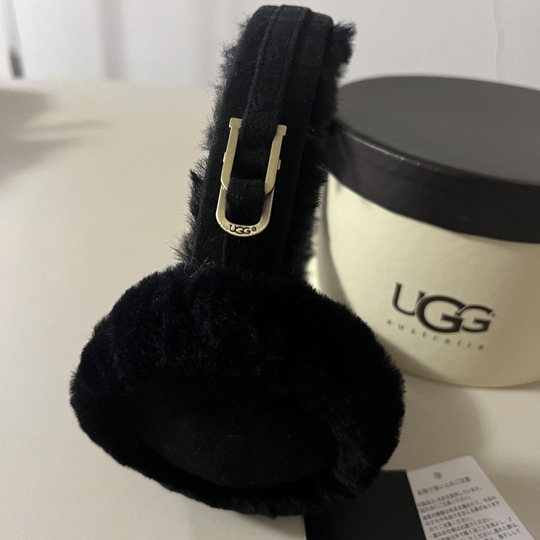 UGG ブラック フリース イヤーマフ