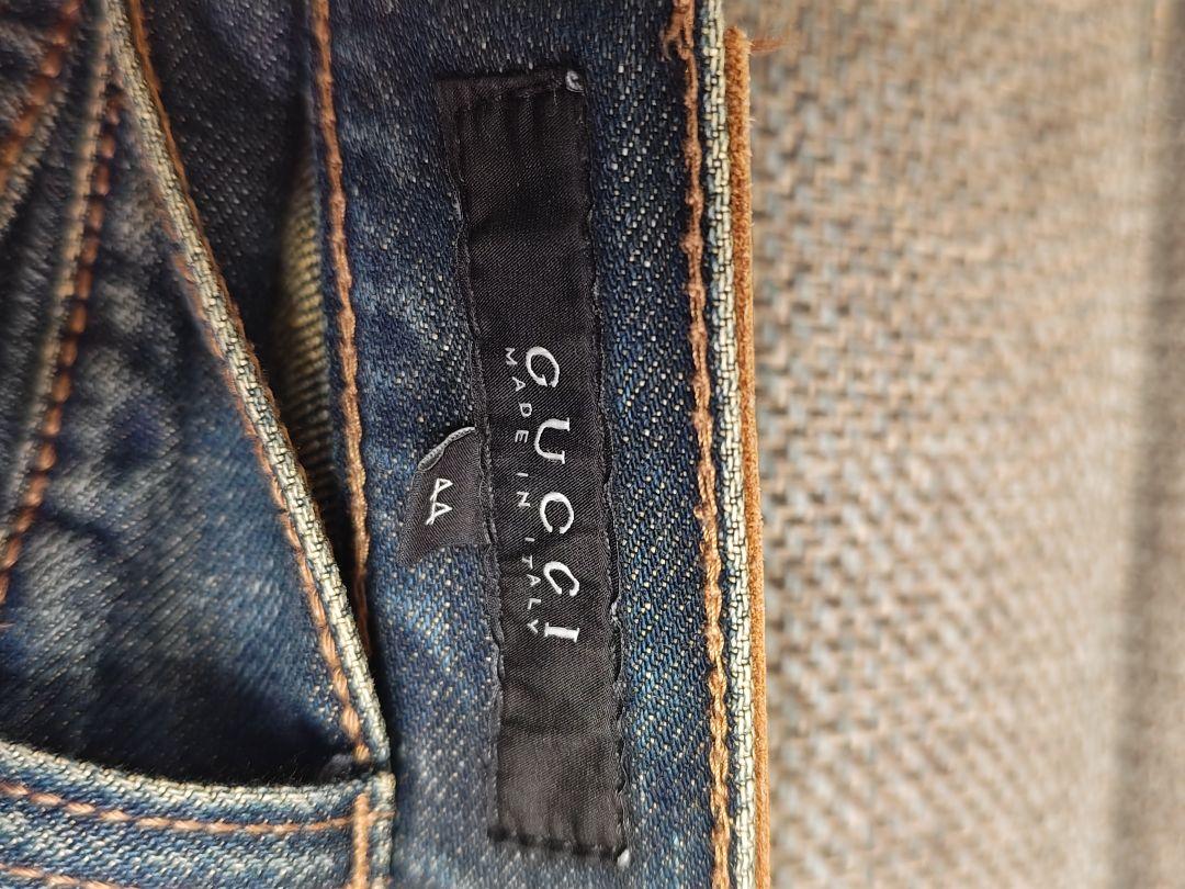 ☆希少モデル☆GUCCI メンズ デニム ジーンズ イタリア製 エンブレム刺繍