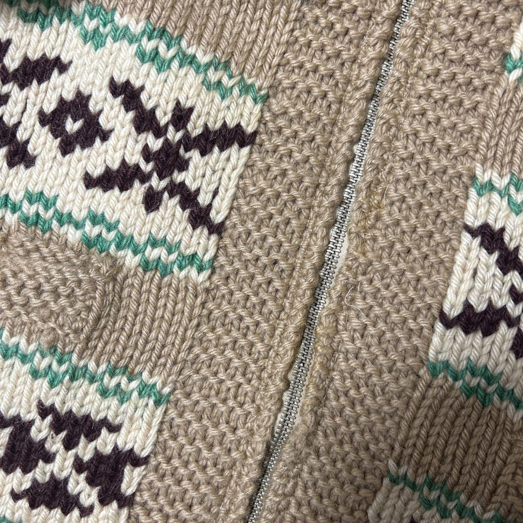 60s vintage Lightning zip カウチン ジップニット