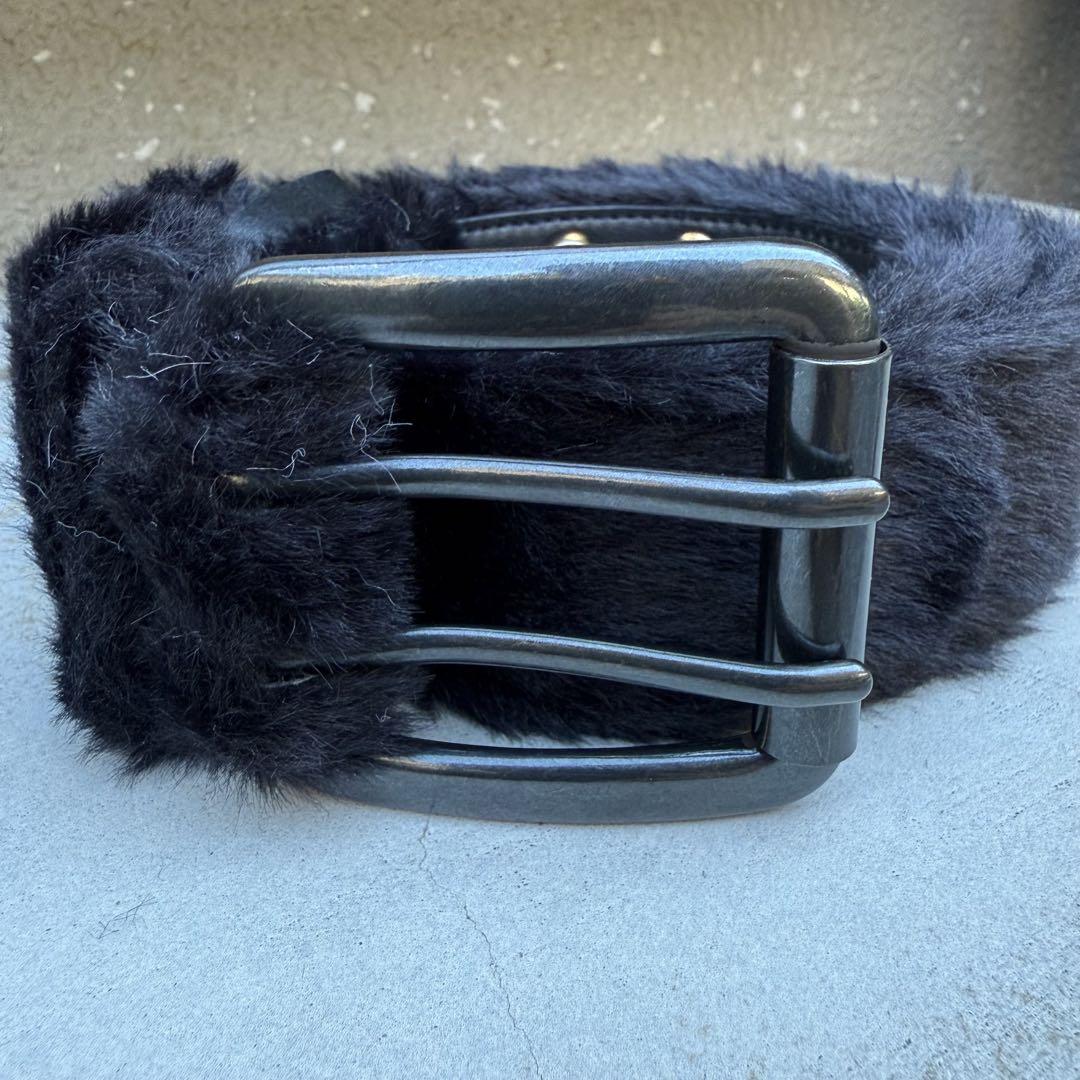 即日発送 ファーベルト fancy fur long belt ブラック AFB