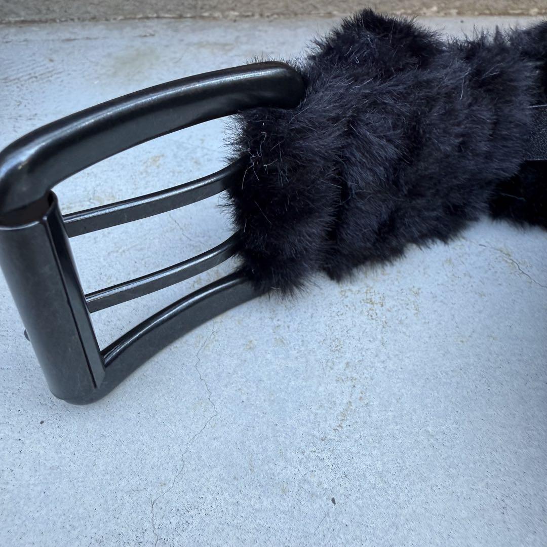即日発送 ファーベルト fancy fur long belt ブラック AFB