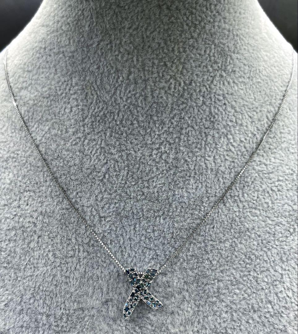 JF27★高級 ブルーダイヤモンド0.3ct K18WG ヘッド