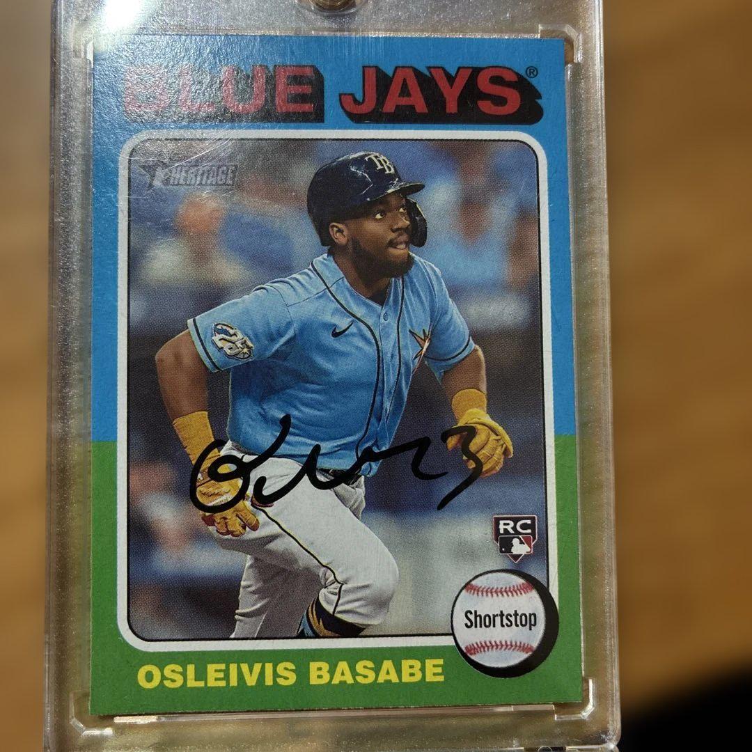 OSLEIVIS BASABE RC カード BLUE JAYS サイン印刷入り