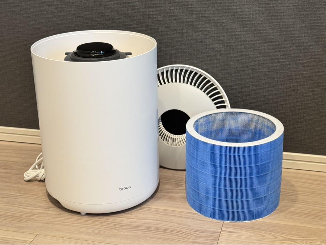 加湿器　ホワイト　braaa 気化式加湿器　プオト　VBHU255