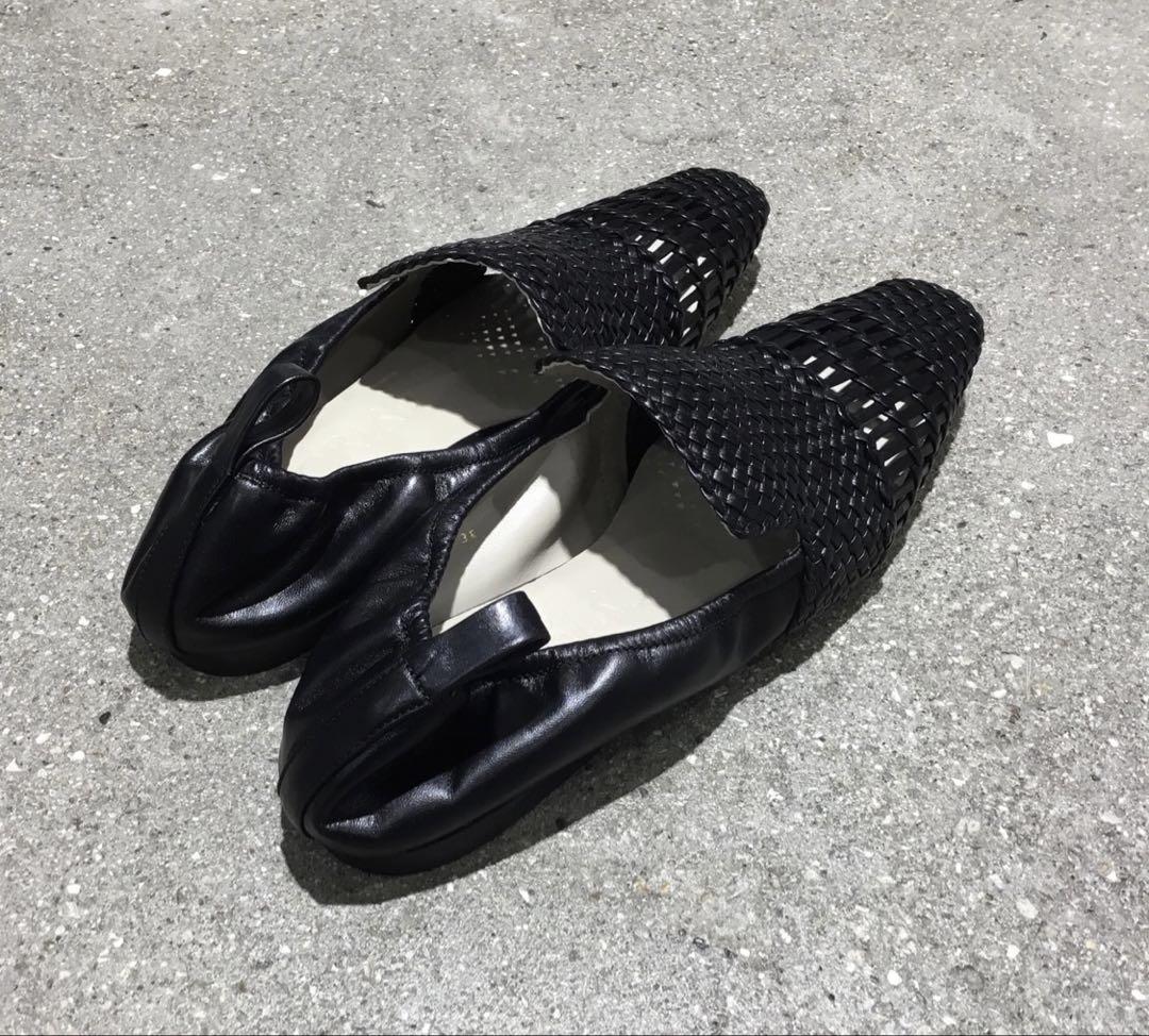 INSCRIRE TRENZADO BLACK ナッパレザーメッシュスリッポン