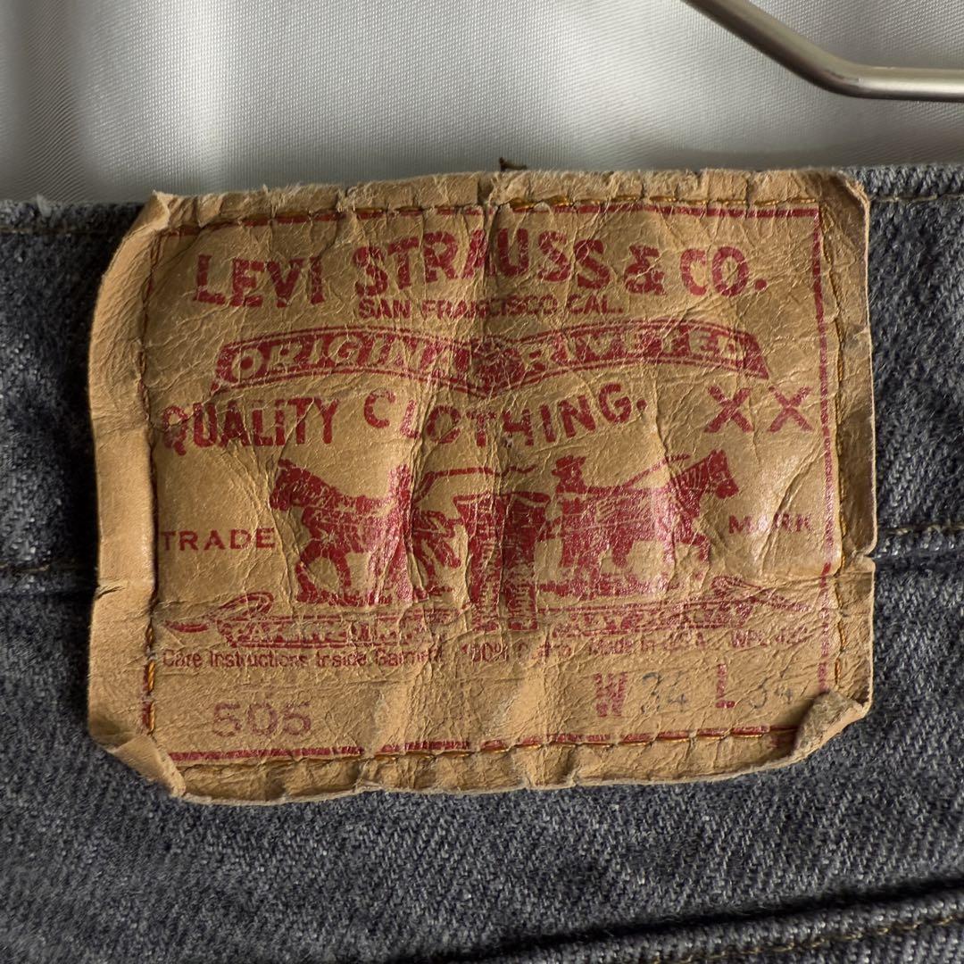 USA製 Levi's 505 先染め ブラック デニム パンツ W33×L30