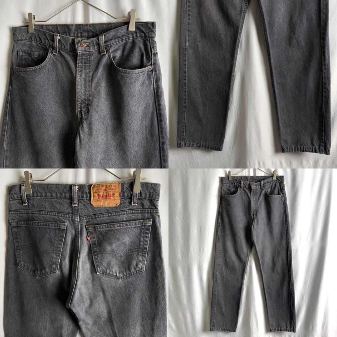 USA製 Levi's 505 先染め ブラック デニム パンツ W33×L30