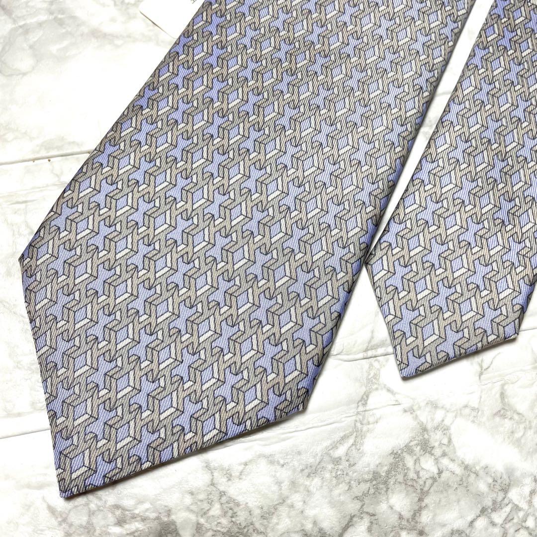 未使用品　HERMES エルメス　ネクタイ　H柄　ファソネ