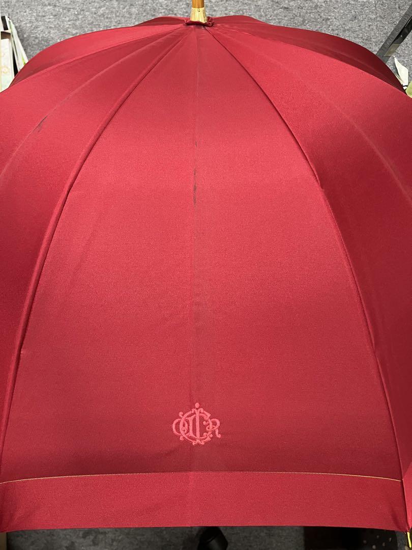 Christian Dior 旧ロゴ　晴雨兼用長傘　アンブレラ　ワインレッド