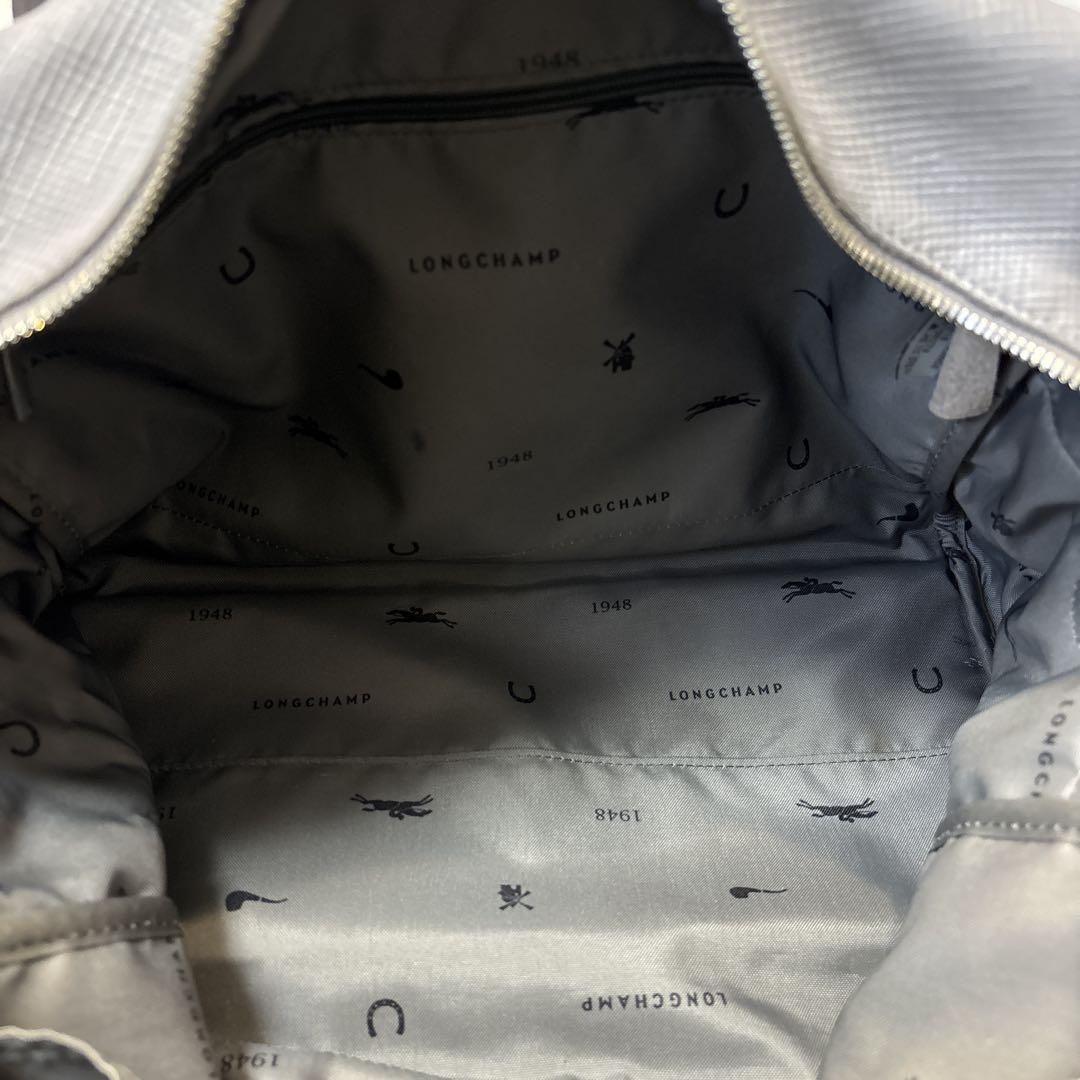美品☆【ロンシャン】クアドリ　ブルーグレー　2way ショルダー　ハンド　バッグ