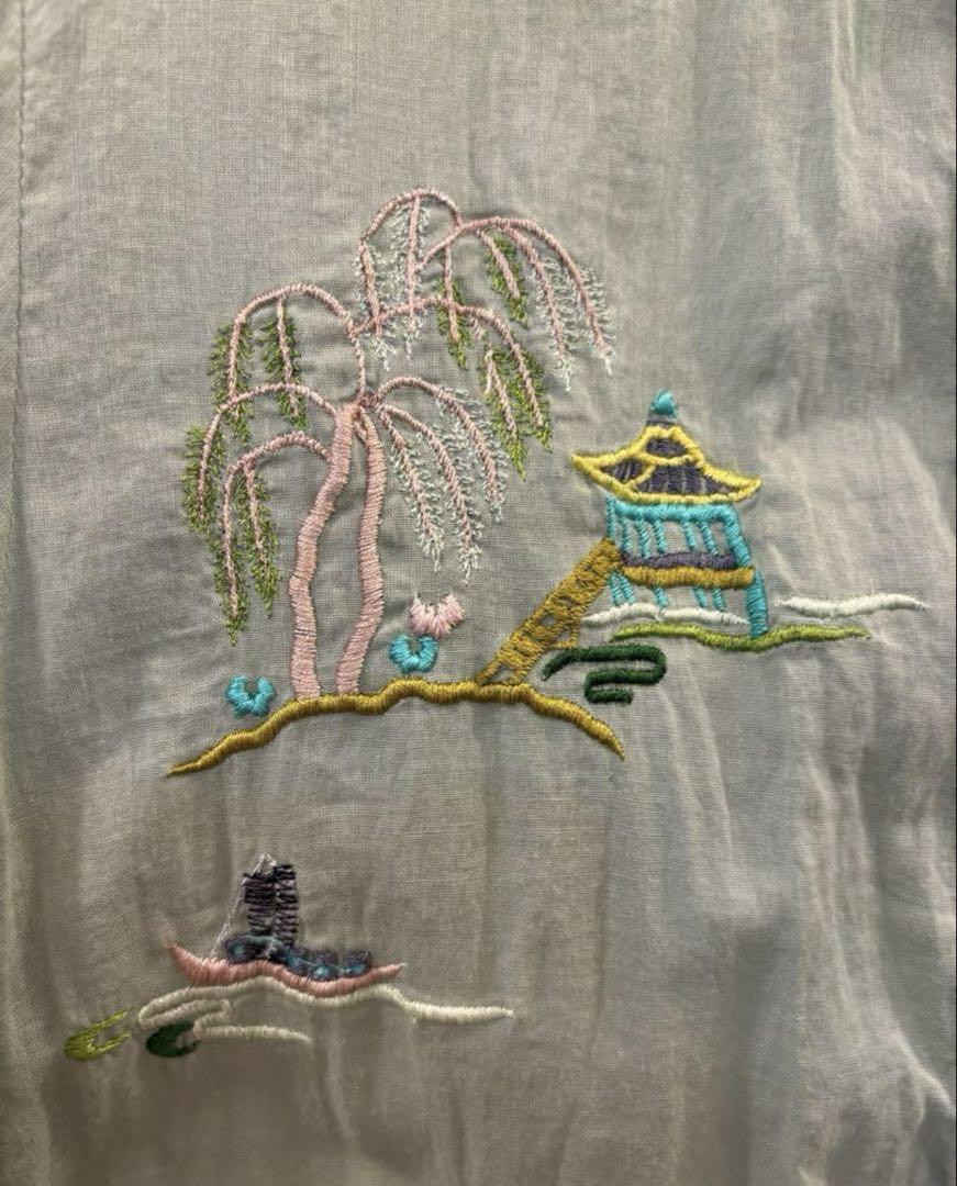 roku 6 dahl'ia シャツ　刺繍　ロク　ダリア