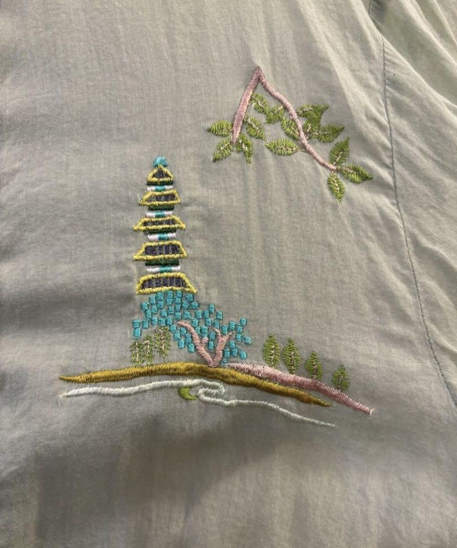 roku 6 dahl'ia シャツ　刺繍　ロク　ダリア