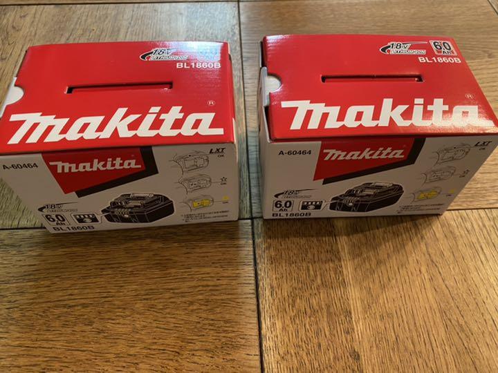 マキタ  バッテリー 純正  18V  6.0Ah  型式　BL1860B 2個