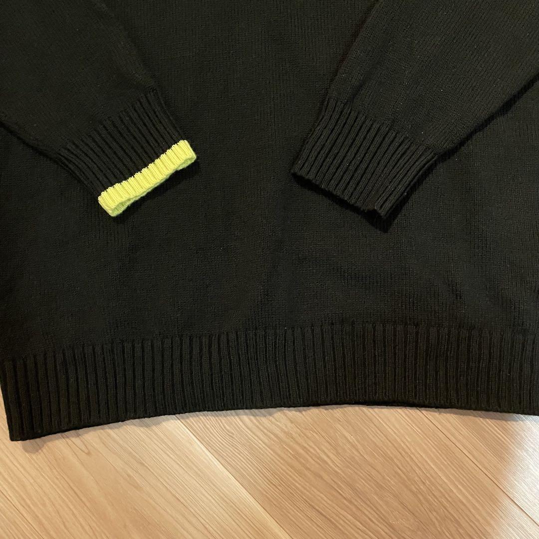 【日本製】 ブラック ネオン セーター ニット ロゴ DISEL】 XL トップス卸売り - トップス