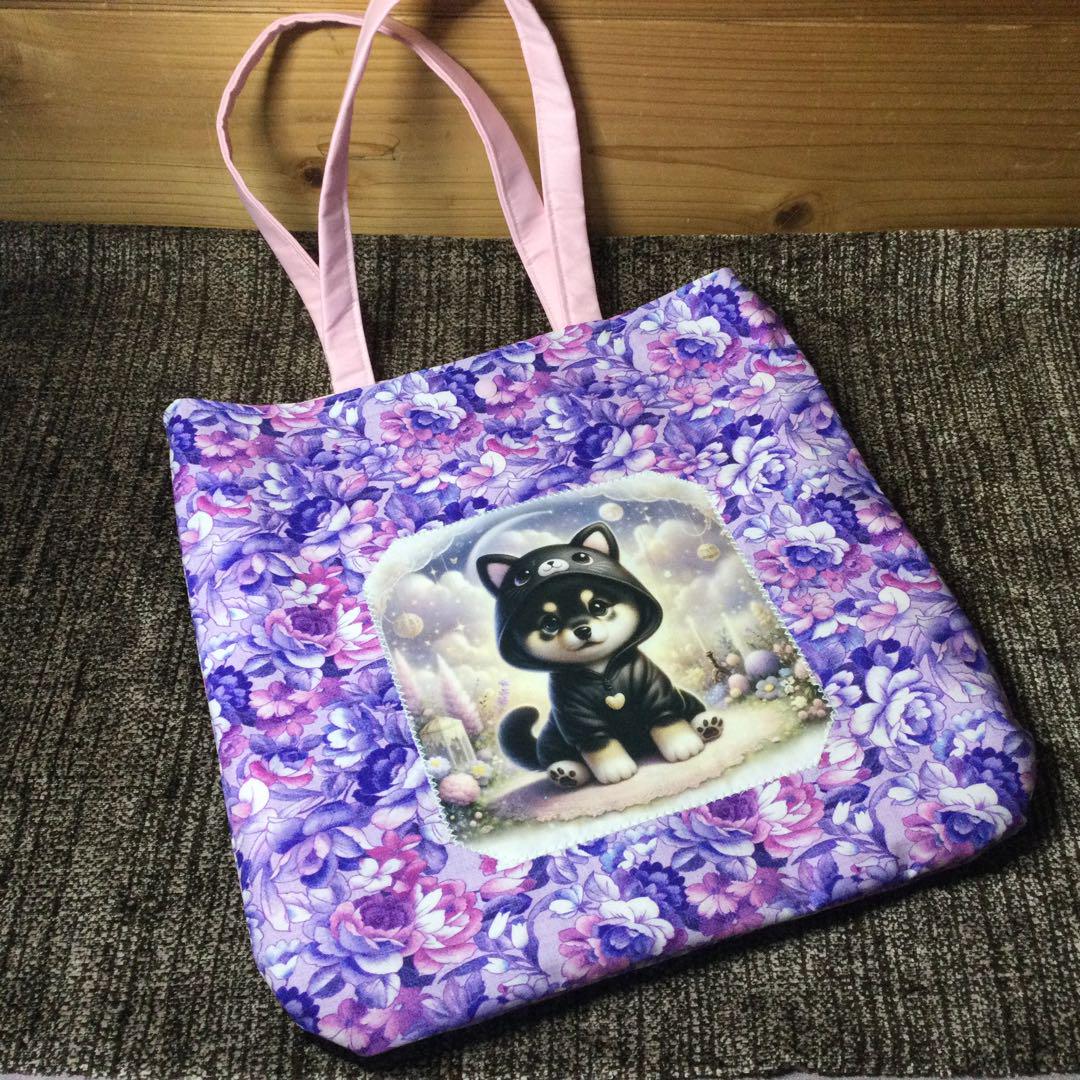わんちゃんパネル生地ハンドメイド★クロム