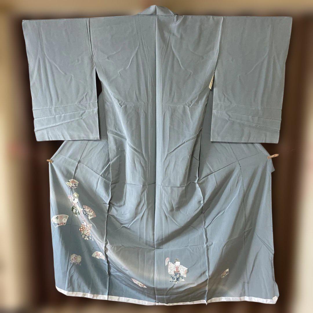 A 色留袖　仮絵羽　正絹　グレーのグラデーション　童　着物　和装　和物　和服