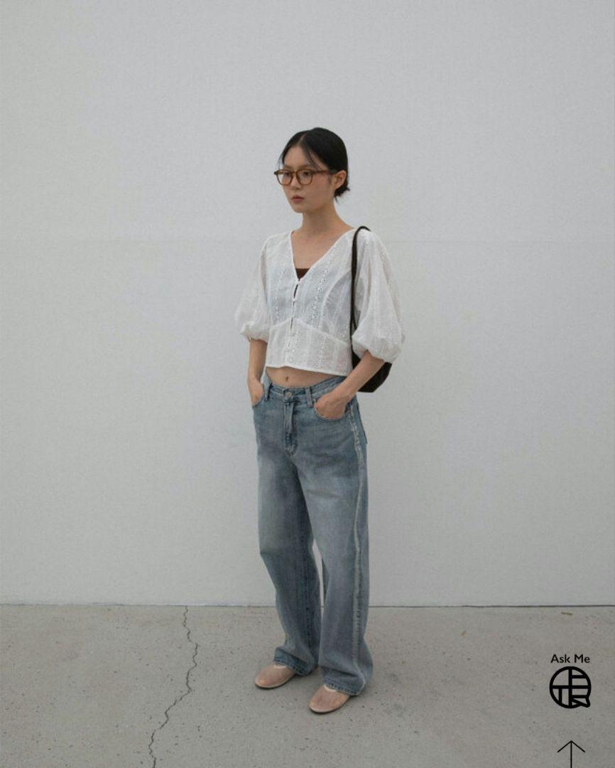 【美品】OHOTORO＊brushed wide jeans M/long
