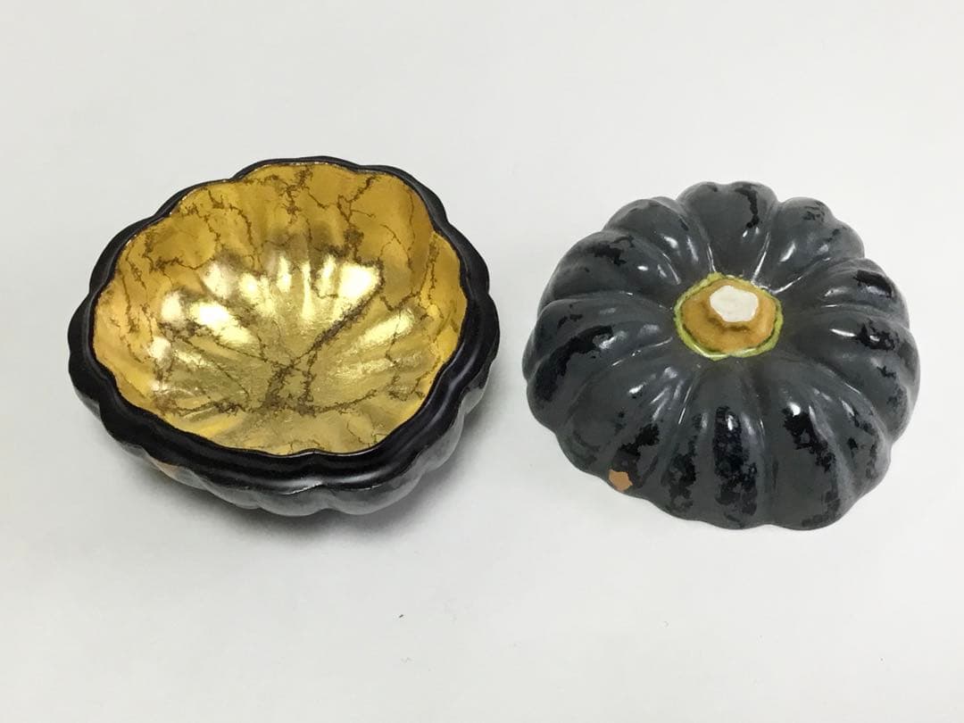 茶道具 古物品 香合 乾漆 南瓜 加賀蒔絵 畦地他喜男 木箱入 茶道具 古物品 香合 乾漆 南瓜 加賀蒔絵 畦地他喜男 木箱入