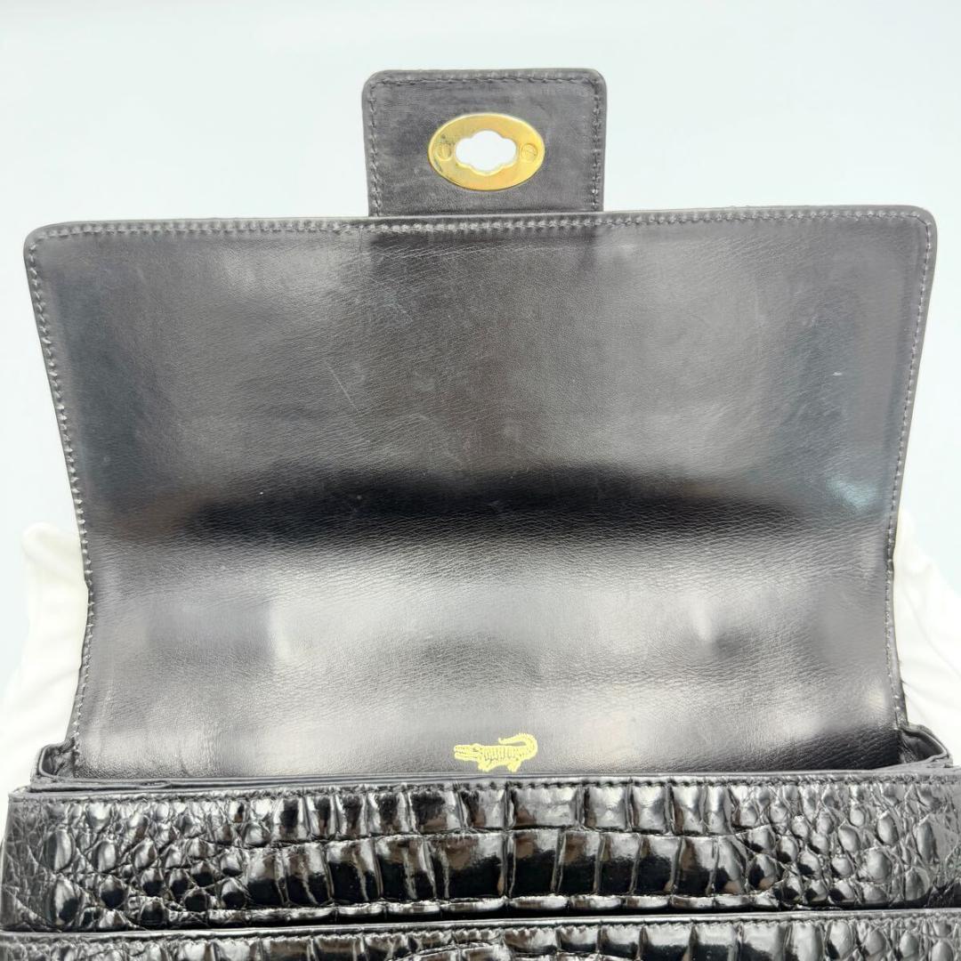 定価42万】シャイニング クロコダイル ハンドバッグ 2WAY