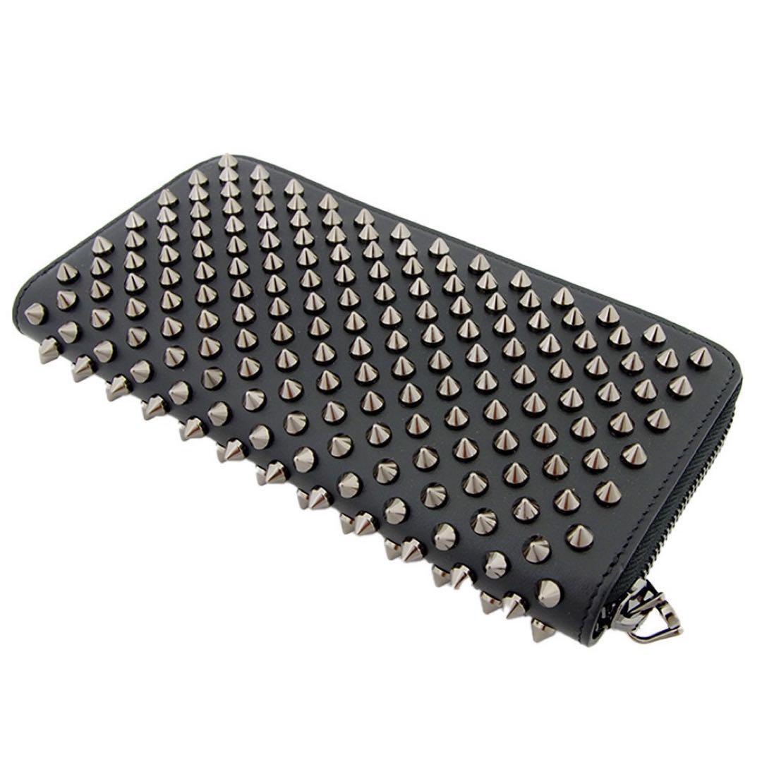 クリスチャンルブタン スパイク 長財布 black/gun metal