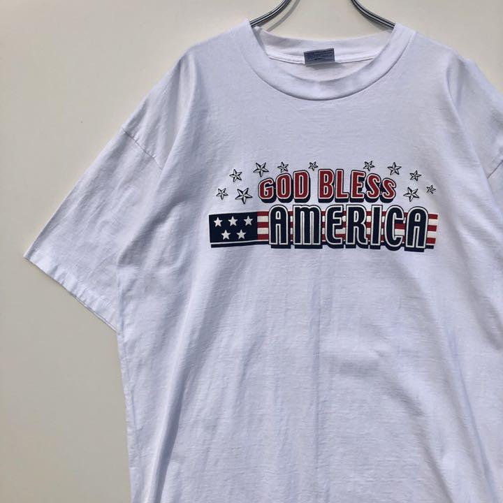90s　US企画　ALL SPORT　ビンテージ　Tシャツ　アメリカ　歌　国旗