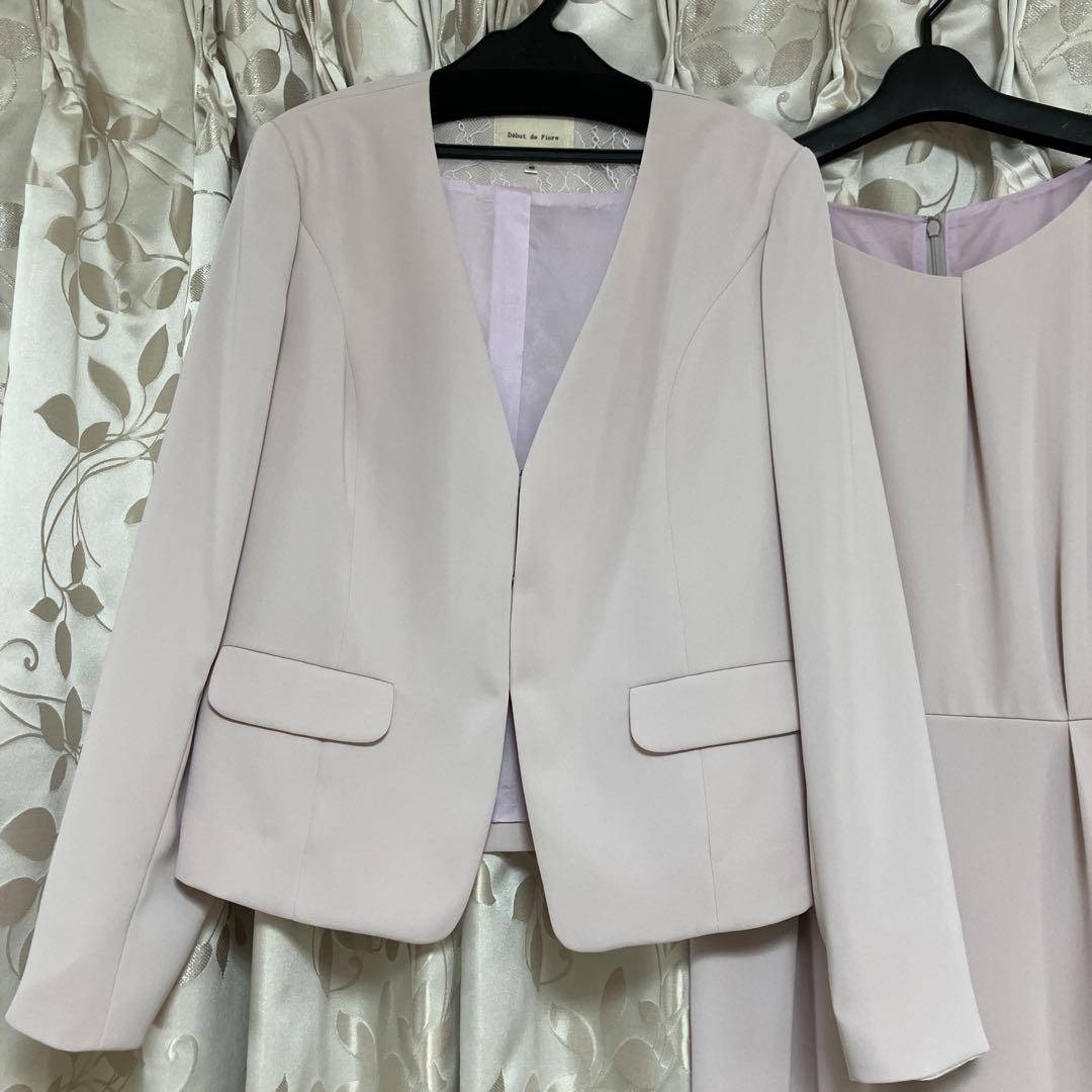 2点セット【洗える】Vカラージャケット　ワンピース　デビュードフィオレ　40